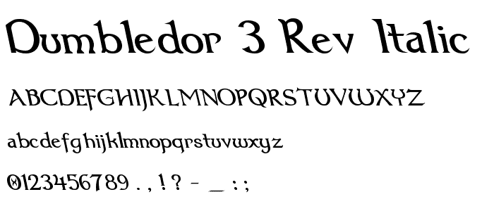 Dumbledor 3 Rev Italic font